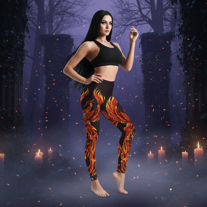 Phoenix Print Women's Slim Fit Yoga Leggings Sorceress Sanctuary