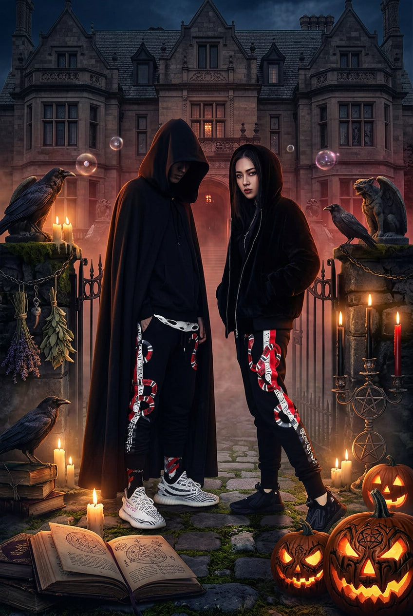 Coral Snake Gothic Style Jogger Pants for Casual Wear Sorceress Sanctuary