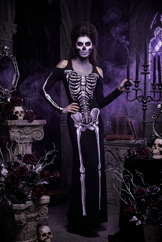 Midnight Skeleton Bodysuit, view 2
