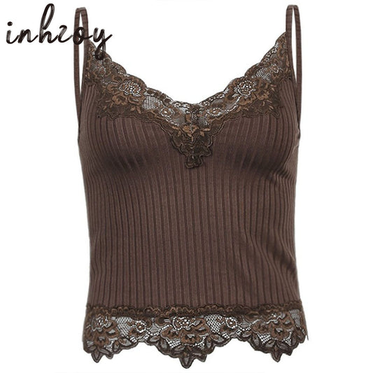 Lace Cut Y2K E-Girls Fairy Style Rib Knit Tank Top Sorceress Sanctuary