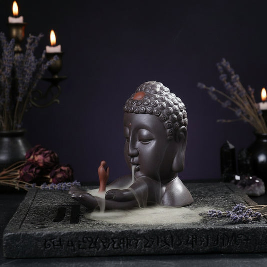 Ceramic Buddha Backflow Incense Burner for Home Decor Sorceress Sanctuary