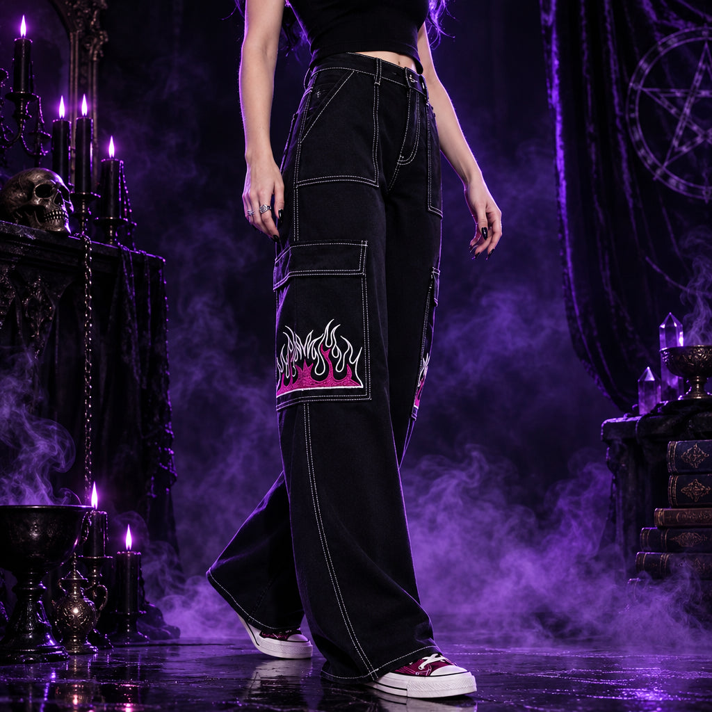 Inferno Y2K Flame Jeans, alternate angle