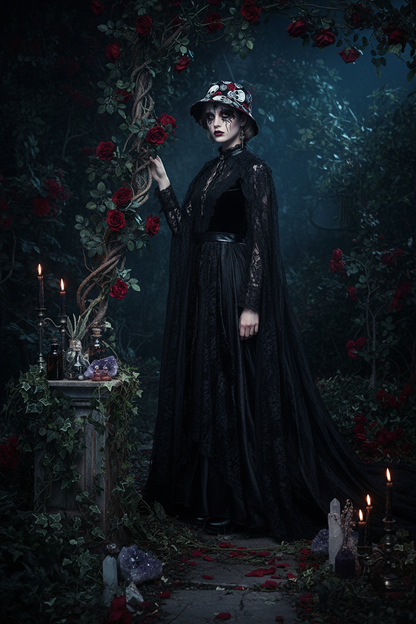 Rose Skull Print Bucket Hat Sorceress Sanctuary