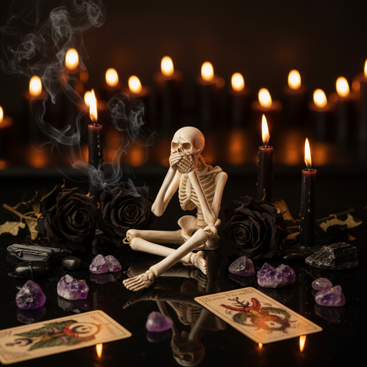A seated human skeleton model shown on a white background with dimension arrows and text indicating height 7.87 in (20 cm), width 3.