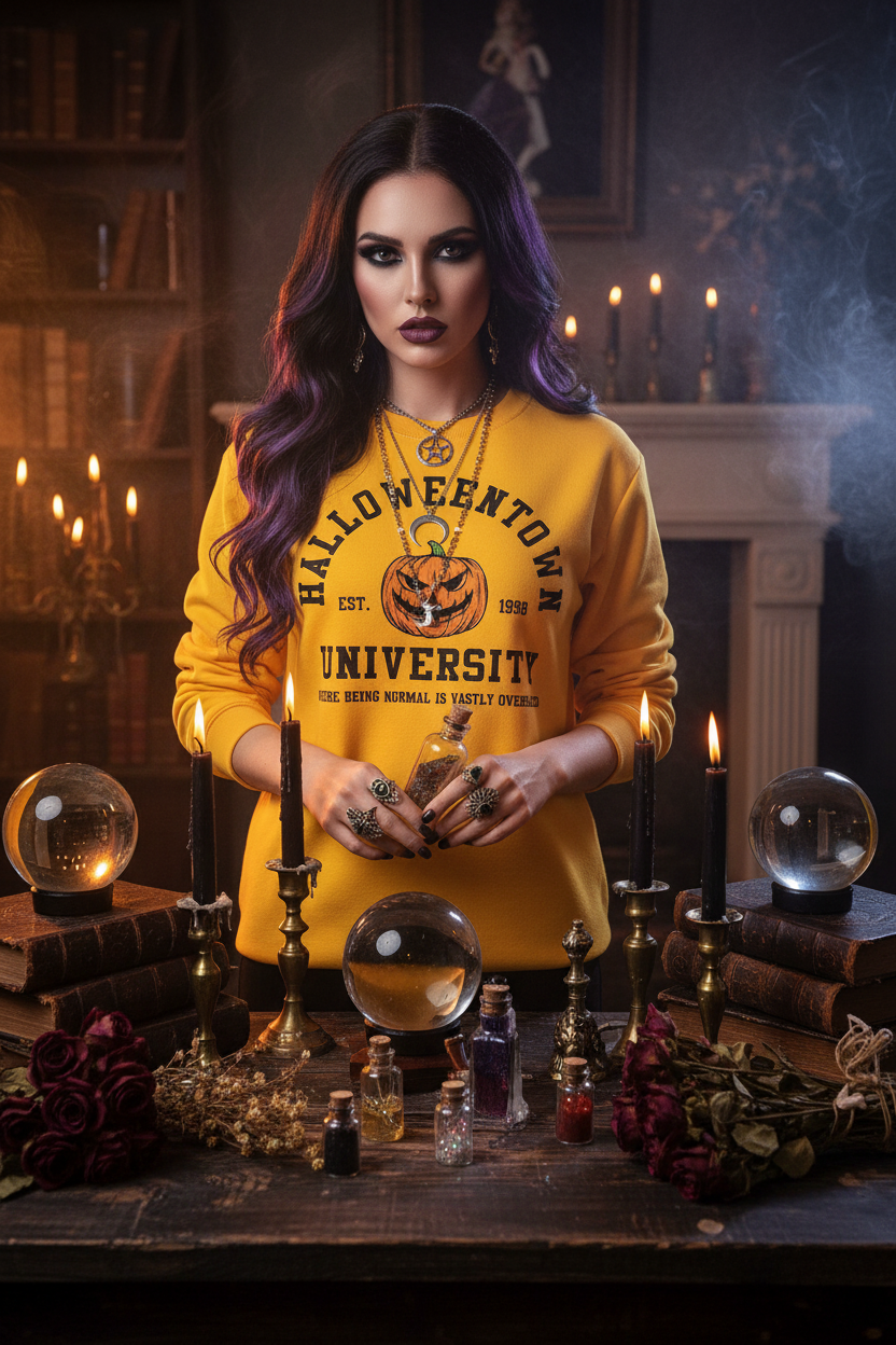 Colorful Pumpkin Printed Halloween Sweater Sorceress Sanctuary