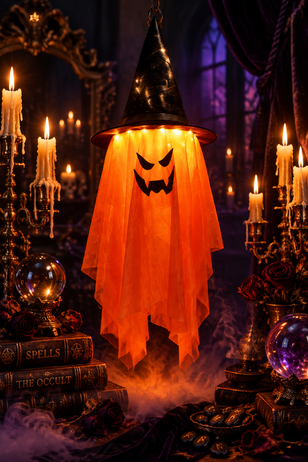 Glowing Hanging Ghost Decoration, alternate angle