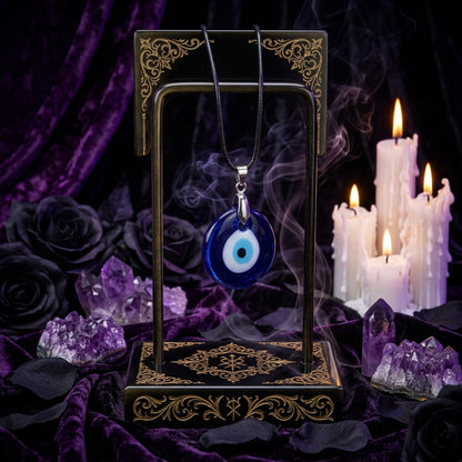Men's Devil Eye Pendant Necklace - Simple Wax Rope Design Sorceress Sanctuary