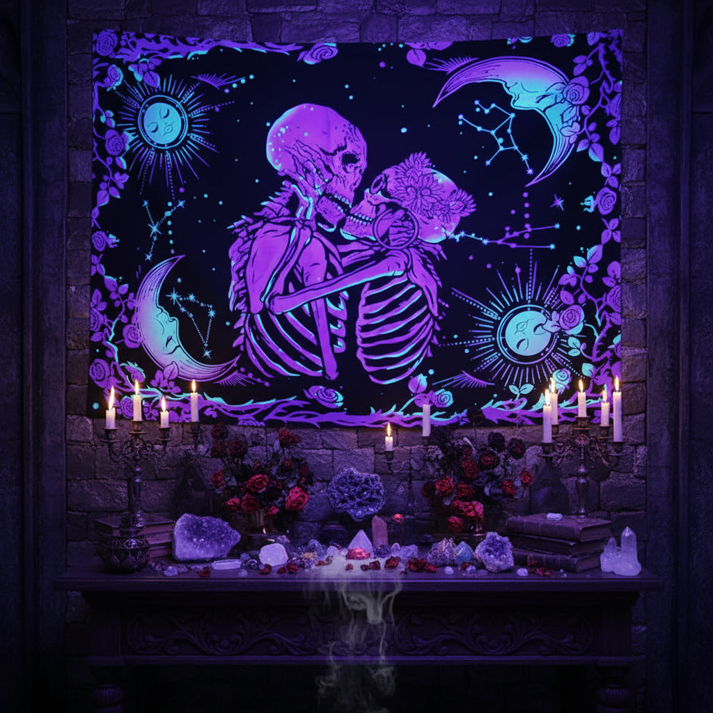 Fluorescent Tapestry for Home Decor and Rooms Sorceress Sanctuary
