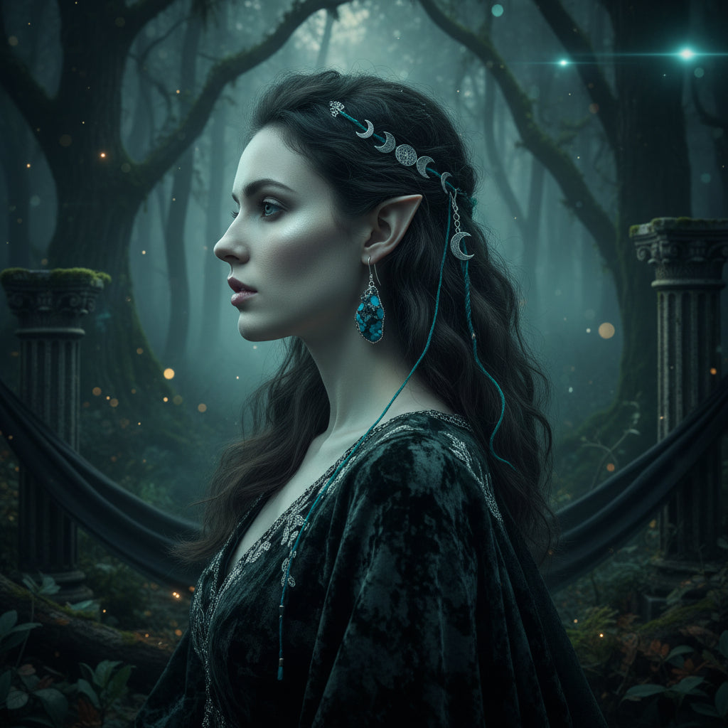 Hollow Shell and Stone Earrings Sorceress Sanctuary