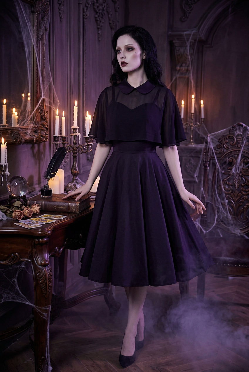 2020 Cross-Border Amazon Women's Cape Dress Set Sorceress Sanctuary