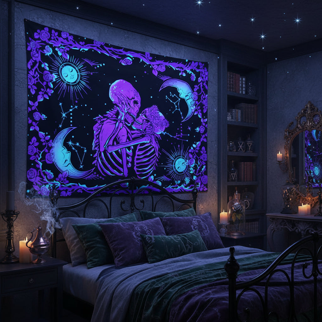 Fluorescent Tapestry for Home Decor and Rooms Sorceress Sanctuary