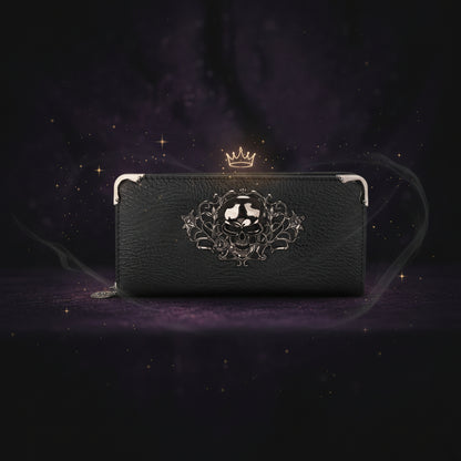 Skull Design Women's Long Wallet with Card Slots Sorceress Sanctuary
