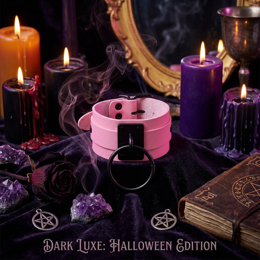 Gothic O-Shaped PU Bracelet with Metal Accents Sorceress Sanctuary