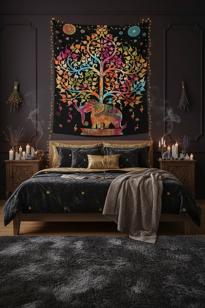 Mystical Elephant Tapestry Sorceress Sanctuary