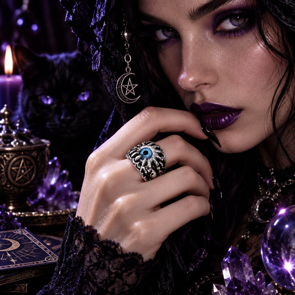 Halloween Demon Eye Ring - Bold Alloy Statement Ring Sorceress Sanctuary