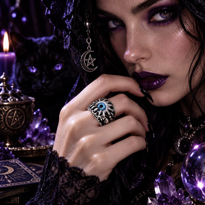 Halloween Demon Eye Ring - Bold Alloy Statement Ring Sorceress Sanctuary