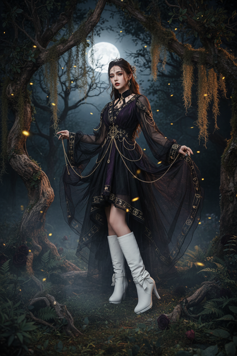 Bowknot Chunky Heel Round Toe Martin Boots Sorceress Sanctuary