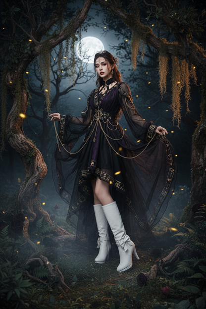 Bowknot Chunky Heel Round Toe Martin Boots Sorceress Sanctuary