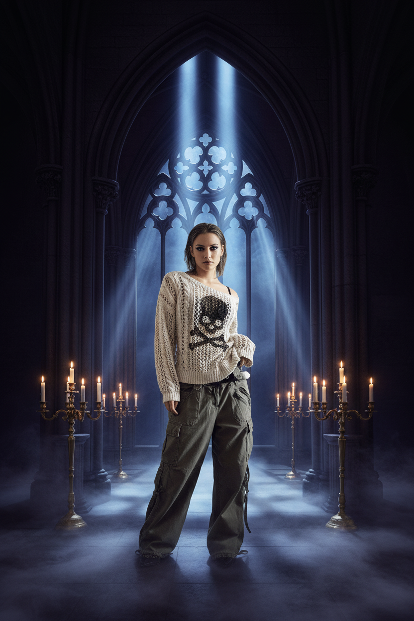 Women's Hollow Skull Knitted Sweater for Parties Sorceress Sanctuary