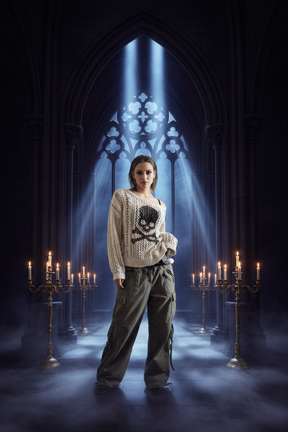 Women's Hollow Skull Knitted Sweater for Parties Sorceress Sanctuary