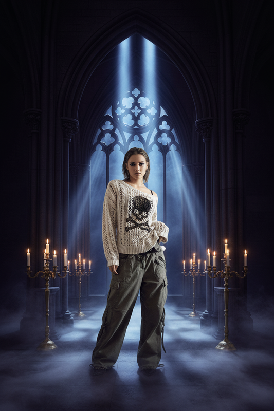 Women's Hollow Skull Knitted Sweater for Parties Sorceress Sanctuary