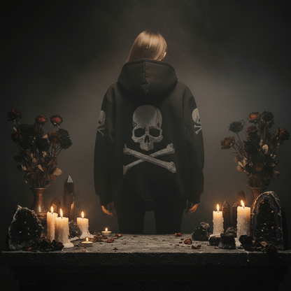 Diamond Skull Oversized Hoodie Jacket (Long Sleeve) Sorceress Sanctuary