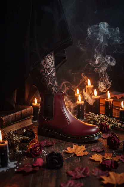 Autumn Style Thick-Heeled Cowhide Martin Boots for Women Sorceress Sanctuary