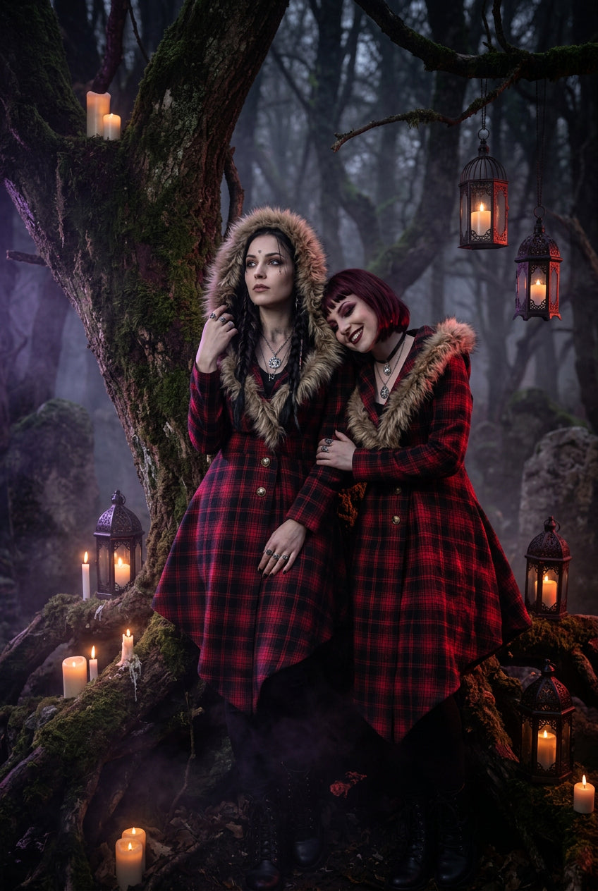 Hedgewitch Plaid Hooded Coat, view 8