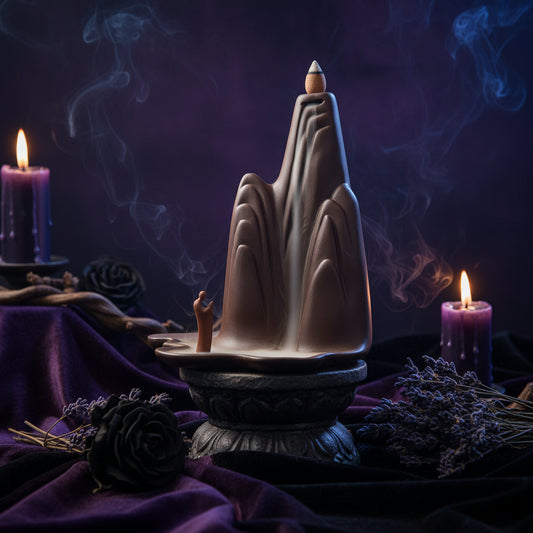 Purple Sand Ceramic Backflow Incense Burner (Large) Sorceress Sanctuary
