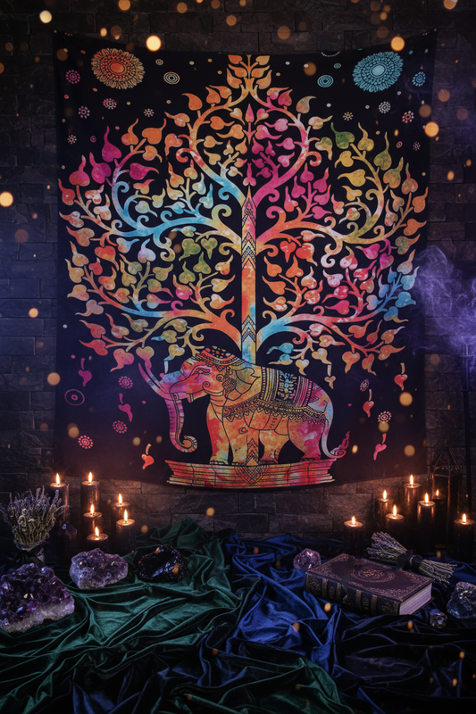 Elephant Print Wall Tapestry Sorceress Sanctuary