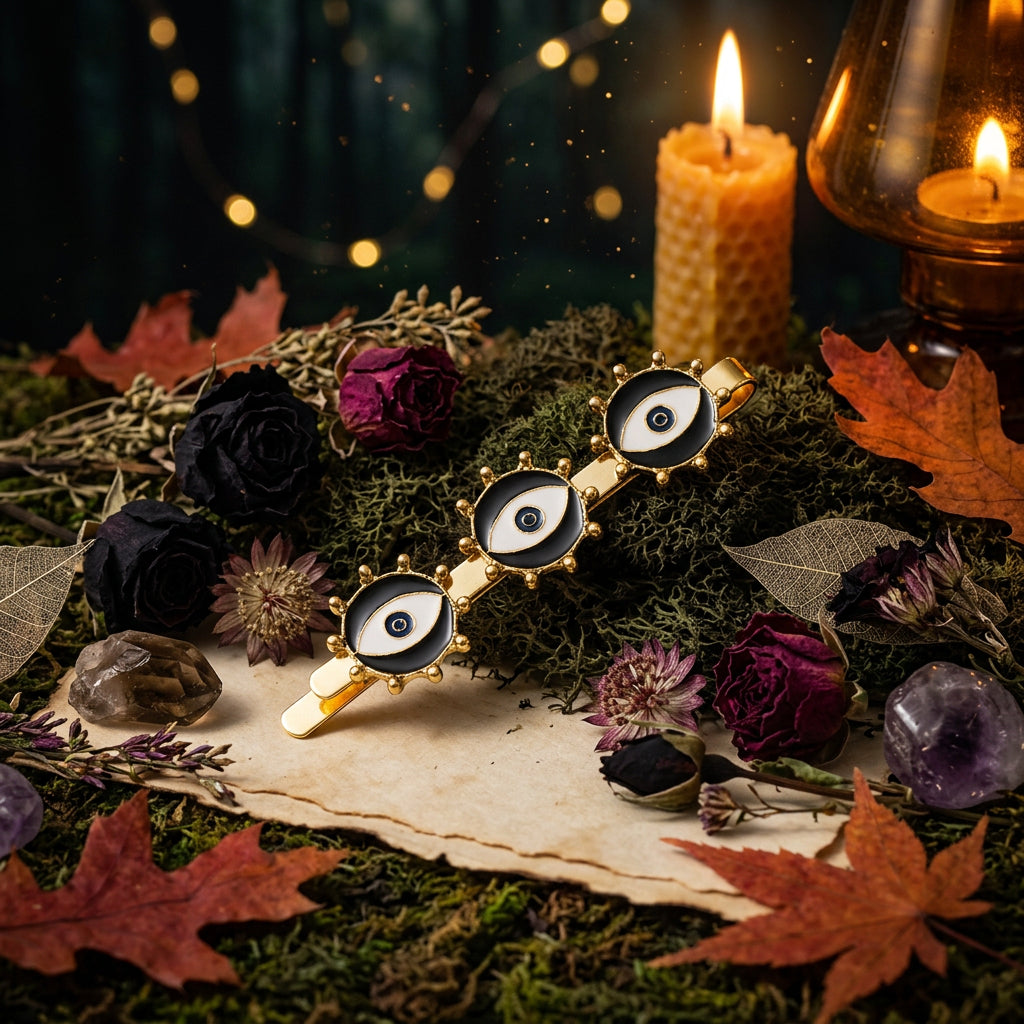 Gold-Plated Devil Eye Hairpin Hair Clip Sorceress Sanctuary