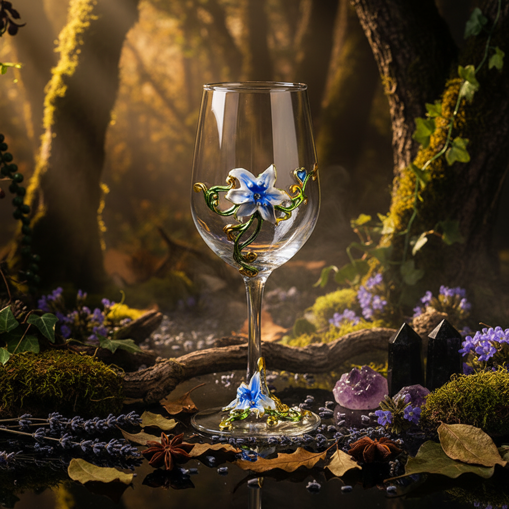 Retro Creative Enamel Glass Crystal Wine Goblet Sorceress Sanctuary