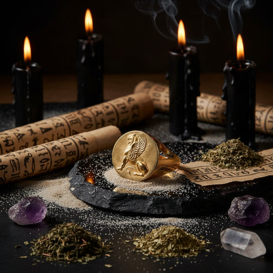 Men's Golden Lion-Shaped Animal Ring Sorceress Sanctuary