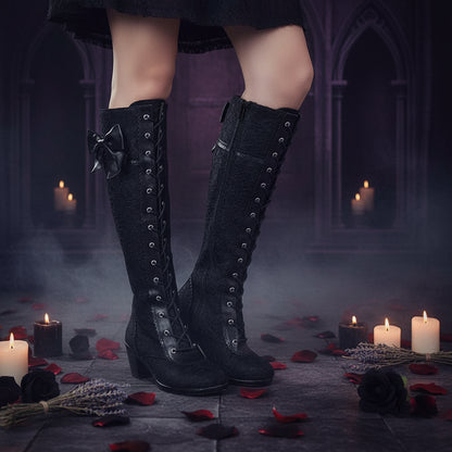 Customized Victorian Steampunk Bowknot Boots Sorceress Sanctuary