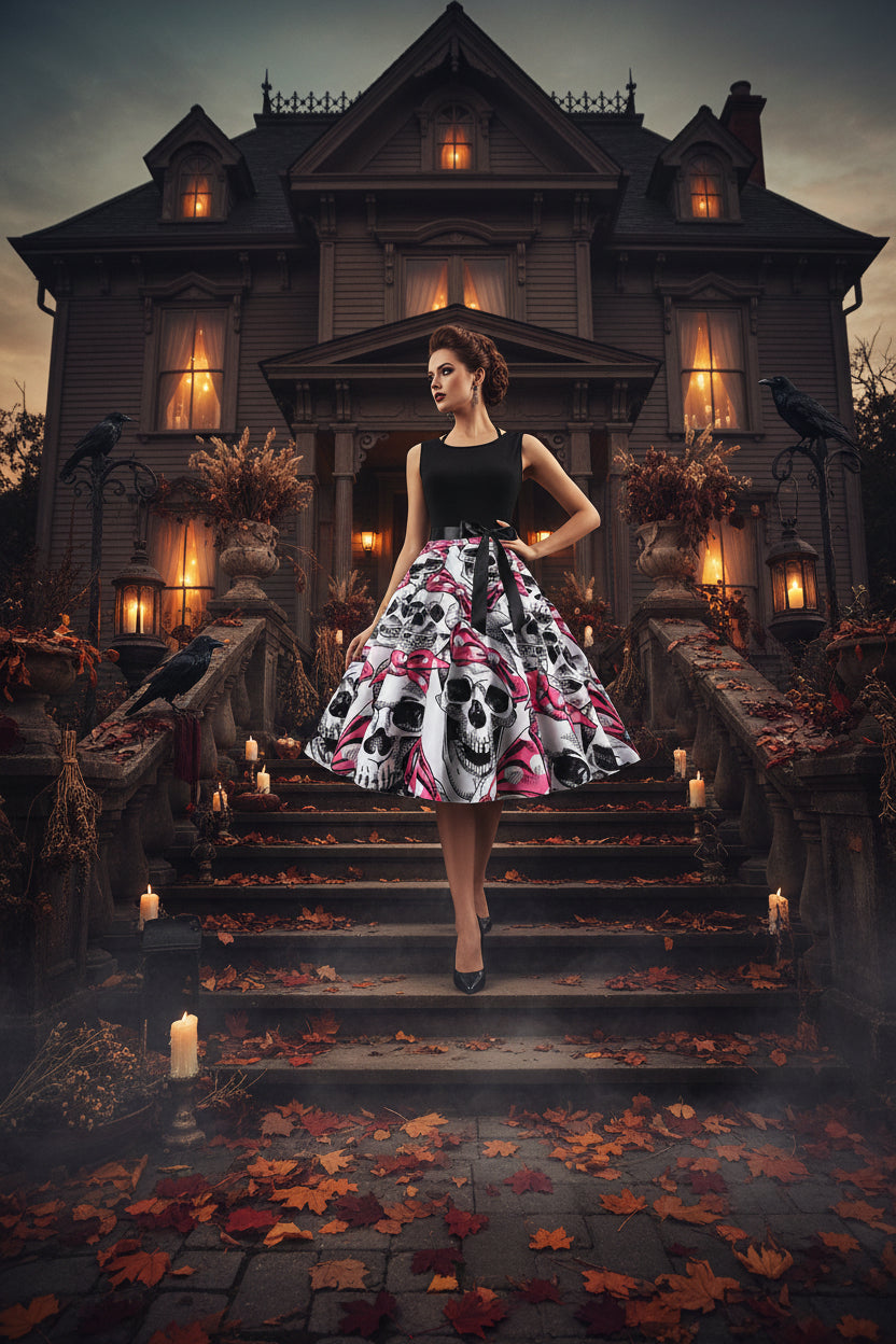 Sleeveless Printed Maxi Dress for Halloween & Christmas Sorceress Sanctuary