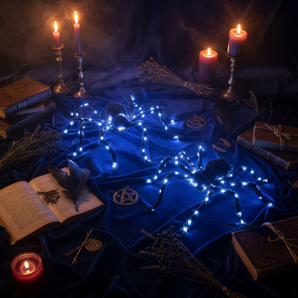 LED Luminous Plush Spider Decoration for Halloween Sorceress Sanctuary