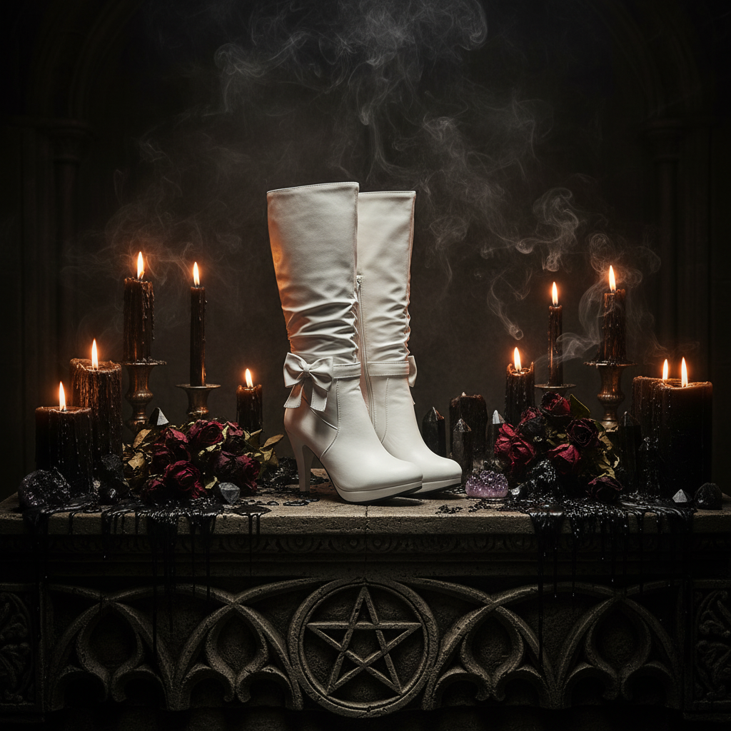 Bowknot Chunky Heel Round Toe Martin Boots Sorceress Sanctuary