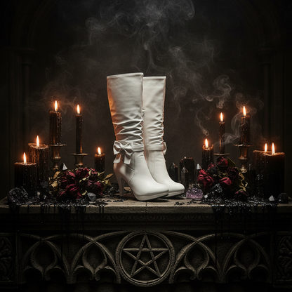 Bowknot Chunky Heel Round Toe Martin Boots Sorceress Sanctuary