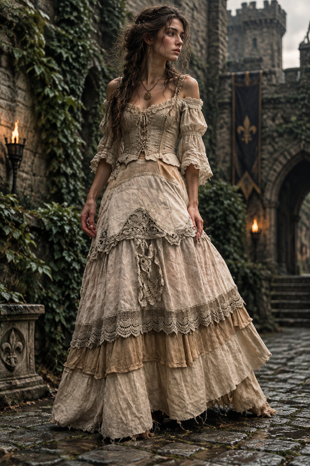 Medieval Lace Patchwork Skirt
