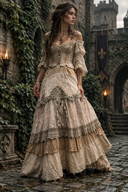 Medieval Lace Patchwork Skirt