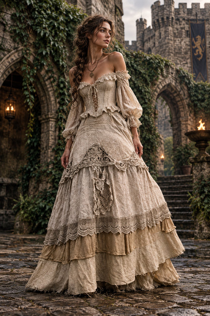 Medieval Lace Patchwork Skirt, view 6