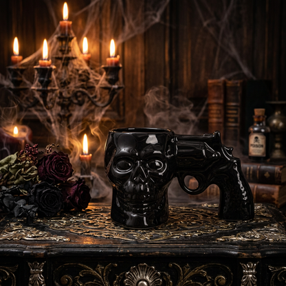 Skull Pistol Ceramic Mug