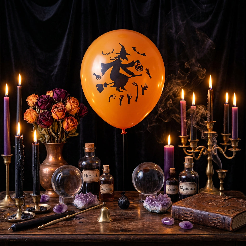 Halloween Skull Black Balloons (Set of Halloween Balloons) Sorceress Sanctuary