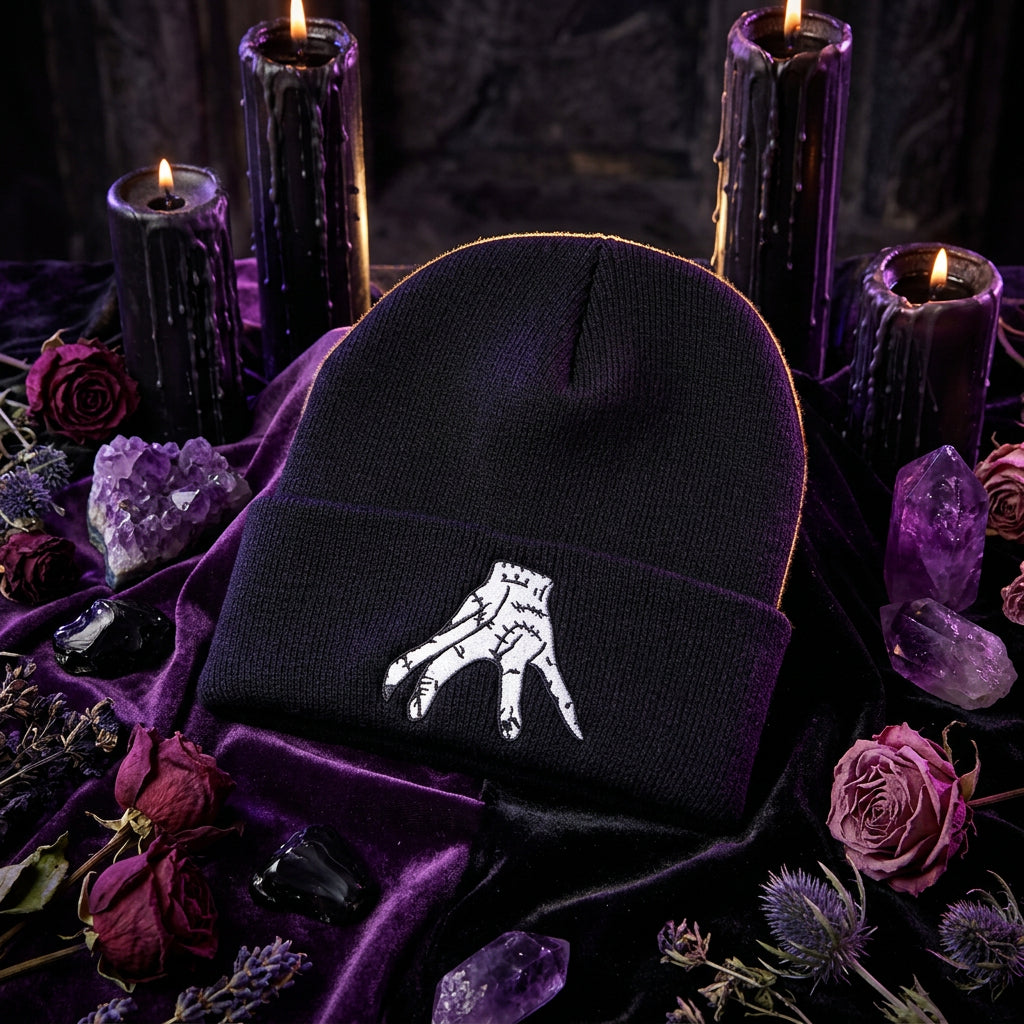 Embroidered Knitted Hip-Hop Beanie for Halloween Sorceress Sanctuary