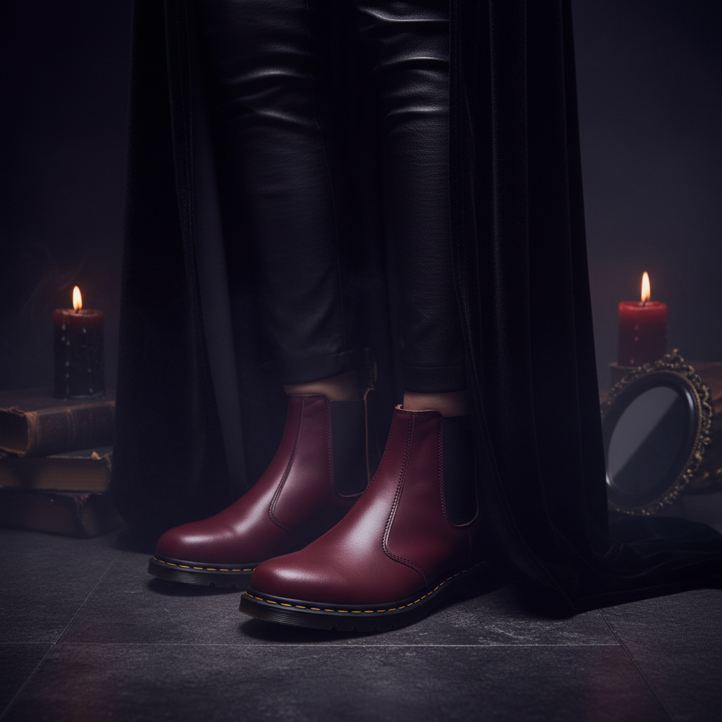 Autumn Style Thick-Heeled Cowhide Martin Boots for Women Sorceress Sanctuary