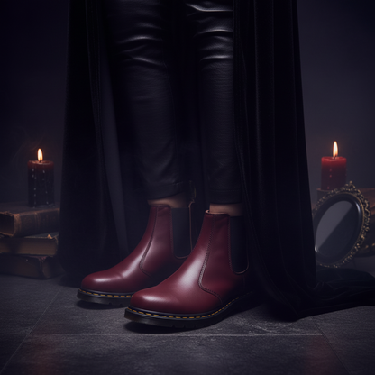 Autumn Style Thick-Heeled Cowhide Martin Boots for Women Sorceress Sanctuary