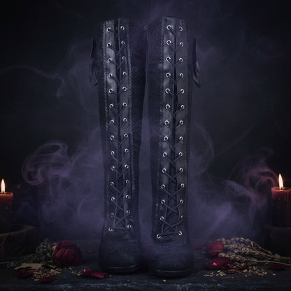 Customized Victorian Steampunk Bowknot Boots Sorceress Sanctuary