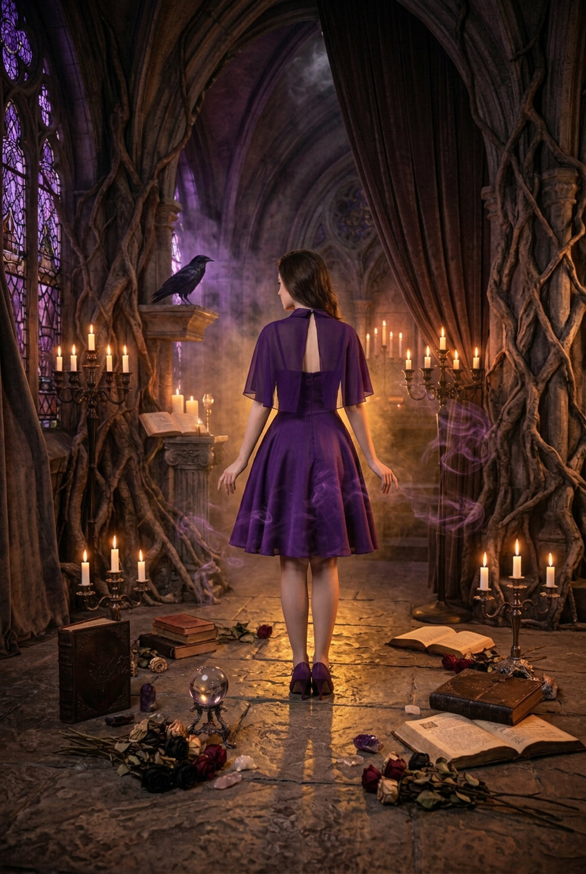2020 Cross-Border Amazon Women's Cape Dress Set Sorceress Sanctuary