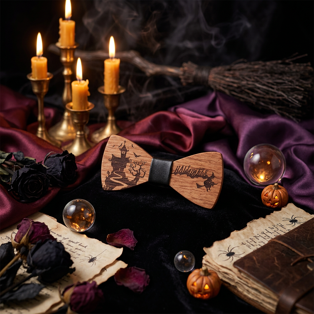 Men's Wooden Bow Tie for Halloween Sorceress Sanctuary