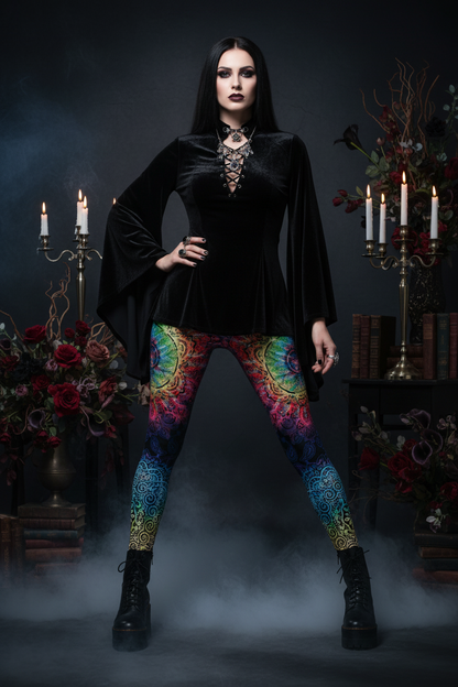 2018 Fashionable Slim Fit Digital Print Leggings Sorceress Sanctuary
